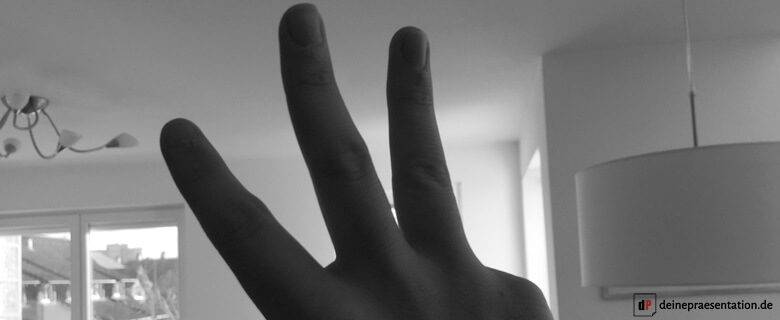Dreier Regel Titelbild Drei Finger